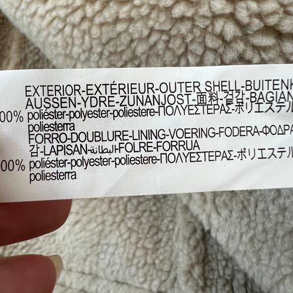 Zara Neutral Moto Jacket size XS Shearling - Picture 12 of 12